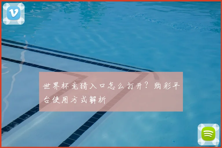 世界杯竞猜入口怎么打开？购彩平台使用方式解析